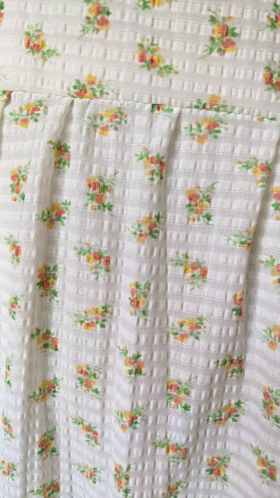 Vintage 70s Seersucker Calico Floral Prairie Dress - image 5