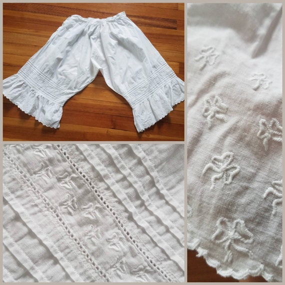 Antique Victorian / Edwardian Embroidered Cotton P
