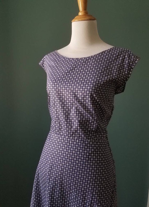 Vintage 30s 40s Blue and White Cotton House Dress