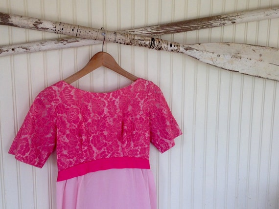 Audrey Hepburn Inspired Pink Chiffon Dress