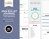 2026 Bullet Journal Bundle | Printable Planner Pages | Habit, Mood & Reading Tracker | Minimalist journal | A5, A4, US Letter PDF