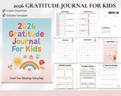2026 Gratitude Journal  |Kids Mindfulness Journal |Printable Mood Tracker PDF |Daily Reflection for Children | Wellbeing Bundle