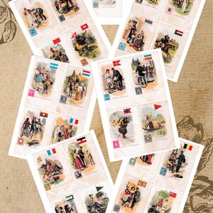 La Poste Postcards Old Countries - Download digital de 25 cartões postais antigos do início do século XX