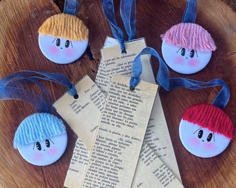 Hand Painted KIDS Bookmarks – Made from Old Book Pages!