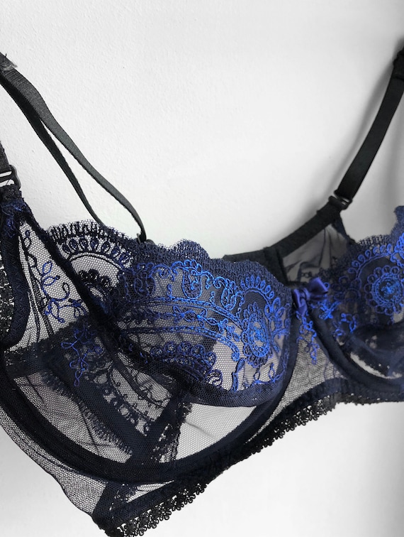 Buy Blue Bra Lace Bra Sheer Bra Sexy Bra See Through Bra Erotic Bra Mesh Bra  Blue See Through Lingerie Erotic Lingerie See Through Lingerie Gift Online  in India 