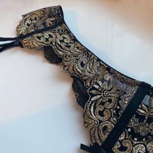 Gold Garter Belt Golden Lace Garter Belt Lingerie Garter Plus Size Garter Sexy Garter Belt Sexy Gold Suspender Belt Lingerie With Garter
