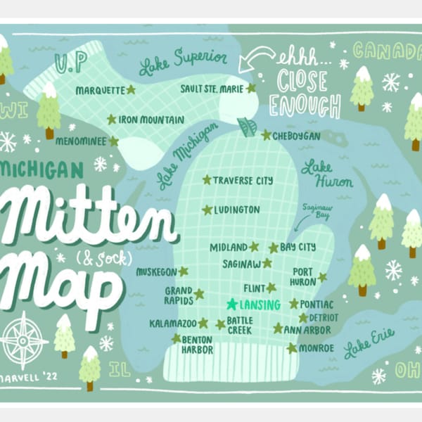 MAPA DE MICHIGAN MITTEN