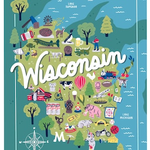 Mapa de Wisconsin al borde de la carretera