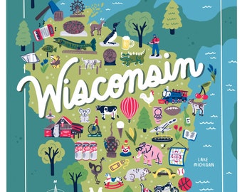 Roadside Wisconsin Map