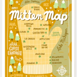 Wisconsin Mitten Karte