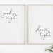 Good Night Sleep Tight Print, Set of 2 Bedroom Signs, Good Night Sleep ...