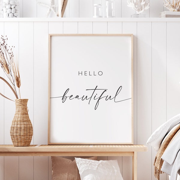 Hello Beautiful Wall Decor Etsy