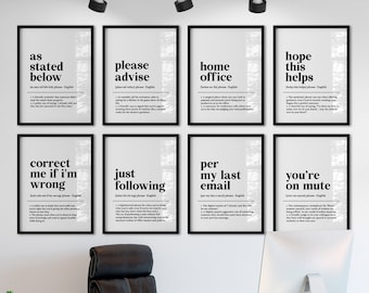 Office Wall Art Prints, Funny Office Printable, Office Wall Decor, Work from Home Art, Office Art Print, Home Wall Decor, Motivational Print