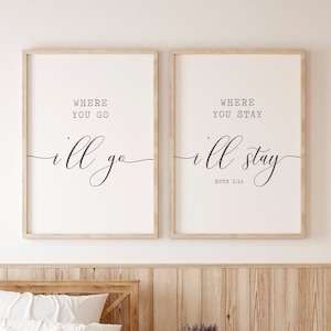 Scripture Wall Art, Bible Verse Wall Art, Where You Go I Will Go, Where You Stay I Will Stay Printable, Christian Wall Decor, Ruth 1:16