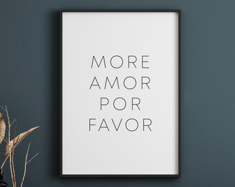 Más amor por favor impresión, arte de pared imprimible, boho decor dormitorio, sobre el arte de la cama, arte de la pared de impresión del amor, dormitorio de arte de la pared, decoración de la habitación de la habitación
