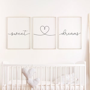 Sweet Dreams Wall Decor, Nursery Decor, Kids Prints, Bedroom Wall Decor, Printable Art, Above Bed Wall Art, Sweet Dreams Sign, Baby Room Art