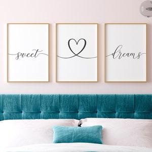 Sweet Dreams Wall Decor, Bedroom Wall Art, Sweet Dreams Heart Print, Guest room Wall Decor, Sweet Dreams Wall Art, Sweet Dreams Printable
