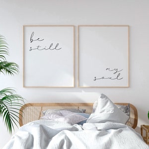 Be Still my Soul Print, Set of 2, Wall Art, Bedroom Nursery, Home wall art, Above Bed Art, Inspiring Quotes, Bedroom Prints, Digital Print