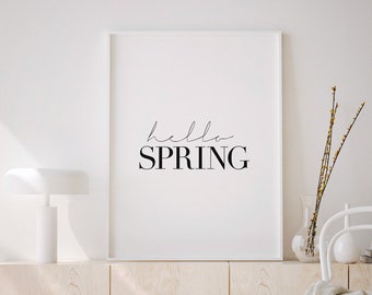 Hello Spring Print, Modern Spring Printable, Hello Spring Download, Printable Hello Spring, Hello Spring Digital, Hello Spring Printable Art