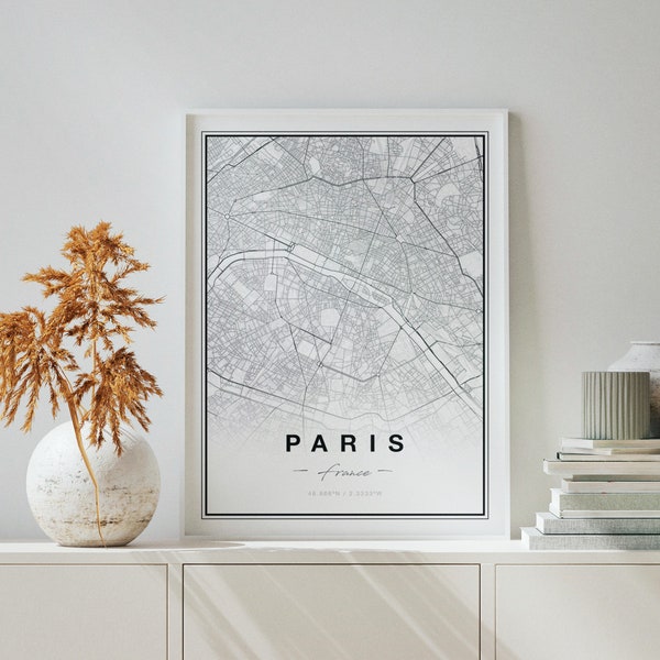 Paris Map Print, Printable Map Of Paris, City Map Art, Paris Print, Paris France Map Gift, Paris Map Poster, Paris Wall Art, Paris Map Art