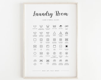 Laundry Room Printable, Laundry Wall Decor, Laundry Room Print, Laundry Signs, Laundry Symbols, Laundry Room Art, Laundry Wall Art