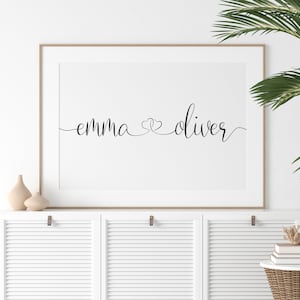 Couple Names Print, Engagement gift, Personalized couple wall art, Romantic Print, Custom names print, Name wall prints, *DIGITAL DOWNLOAD*