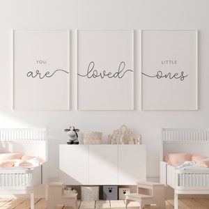 Twin Printable Quote, Twin Nursery Decor, You Are Loved Little Ones, Nursery Printable Art, Quotes for Baby Twin Room,Nursery Quote Wall Art