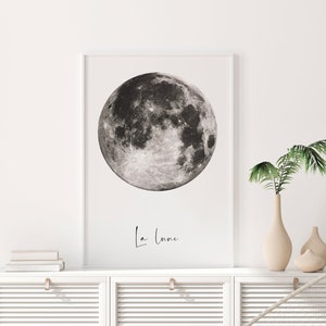 Full Moon Wall Art, Lunar Moon Print, Moon Phase Print,Moon Print Poster, Moon Printable Art, La lune Print, Full Moon Poster Art, Digital