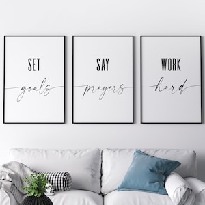 Office Wall Art Set, Home Office Decor, Work From Home Art Prints, Office Wall Decor, Inspirational Quotes, Printable Art, Home Office print