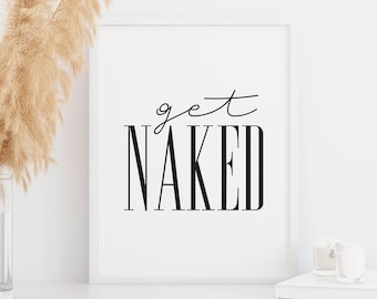 Affiche de salle de bain nue, art mural minimaliste amusant (téléchargement numérique)