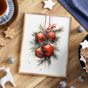 Christmas Ornament Print | Christmas Wall Decor | Festive printable | Xmas Holiday Decor | Printable Wall Art