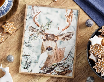 Christmas Deer Print | Winter Wonderland Prints | Winter Print Download | Christmas Print Wall Art | Christmas Printable Wall Art