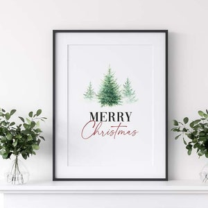 Merry Christmas Print, Christmas Printable Wall Art, Holiday Printable, Christmas Poster, Christmas Art Holiday Decor, Christmas Wall Decor