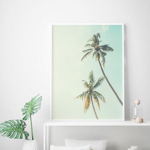 Plantas en vivo, hoja de palma, Verano Svg, Palm Tree Print, decoración de la sala de estar, arte de la pared de California, arte de la pared costera, regalo de los amantes de la playa imagen 1