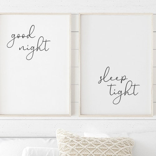 Good Night Sleep Tight Print Set of 2 Bedroom Prints Sleep - Etsy UK