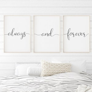 Always and Forever Printable Bedroom Print Set of 3 Above - Etsy