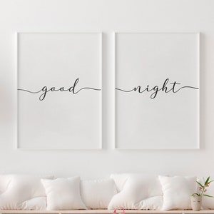 Good Night Print, Nursery Print, Set of 2, Printable Art, Afiche Bedroom, Above Bed Decor, Good Night Wall Art, Nursery Decor, Digital print