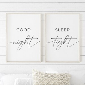 Good Night Wall Decor, Sleep Tight Sign, Over The Bed Sign, Bedroom Prints, Above Bed Signs, Bedroom Wall Decor, Room Decor Aesthetic