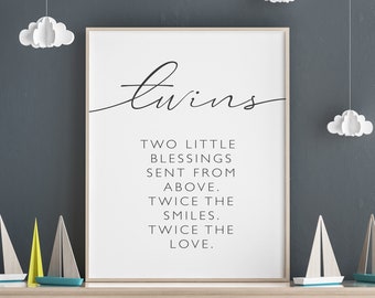 Pink themed nursery room for your baby girl. twin nursery decor etsy