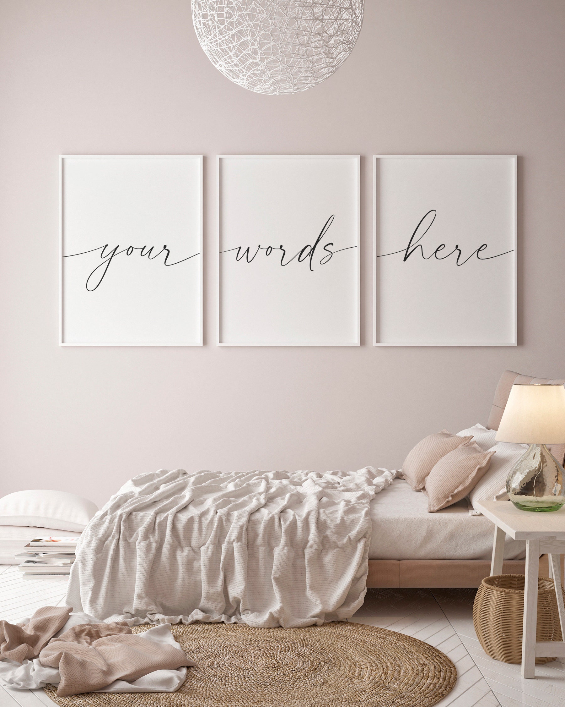 Custom Quote Printable Set of 3 Custom Bedroom Wall Art Etsy