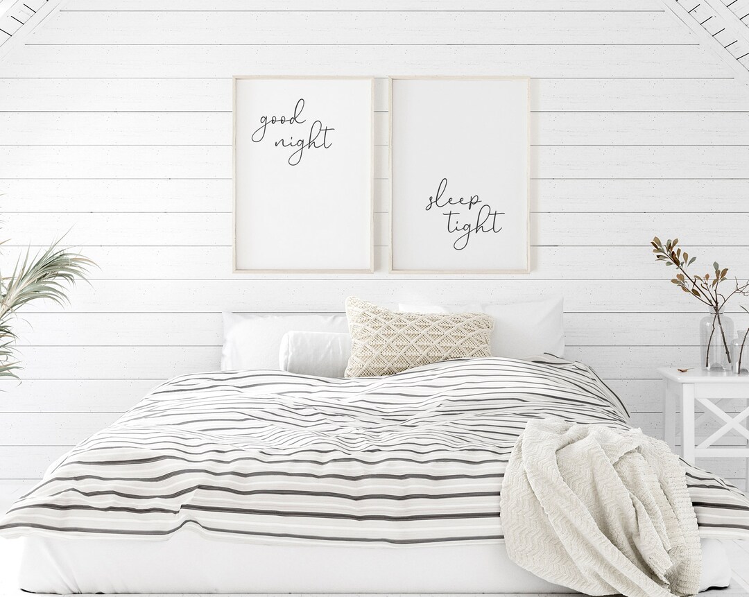 Good Night Sleep Tight Print, Set of 2 Bedroom Signs, Good Night Sleep ...