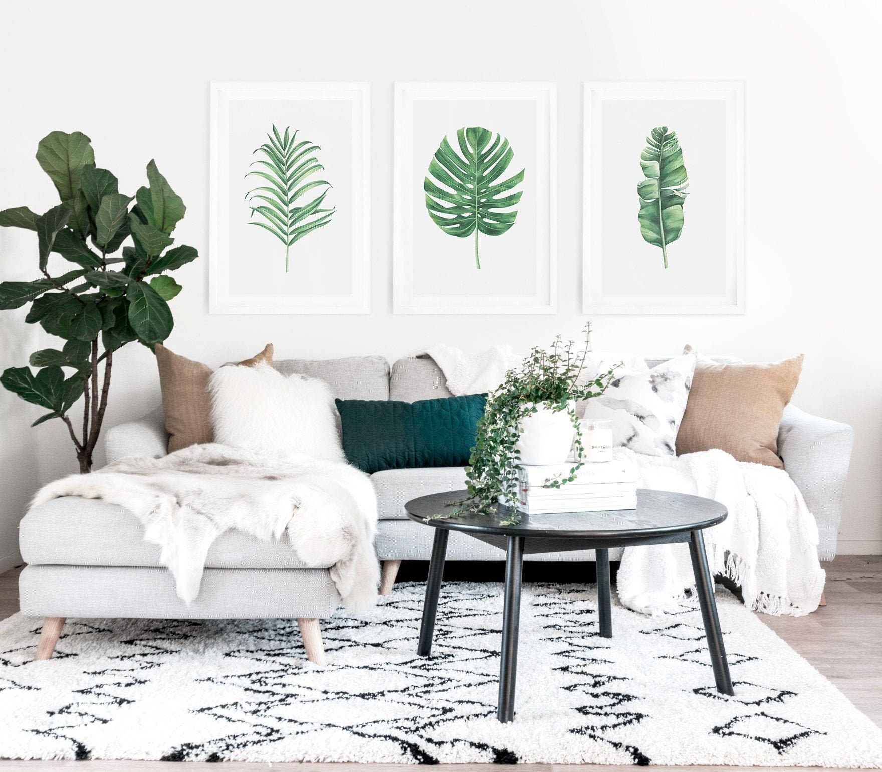 Farmhouse Wall Decor Botanical Prints Printable Art Leaves - Etsy