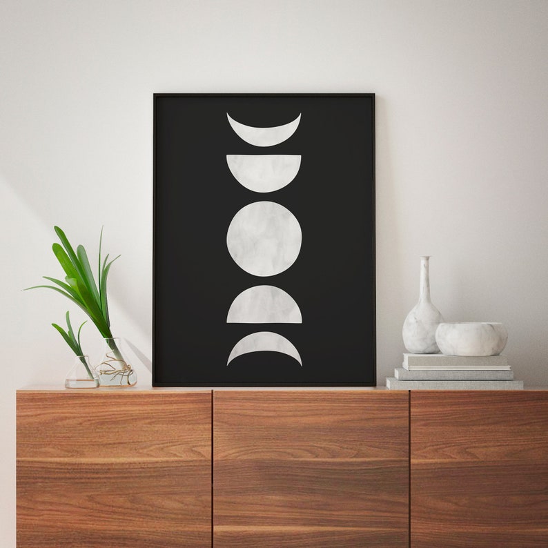 Moon Phases Printable Wall Art Neutral Wall Art Abstract Art - Etsy