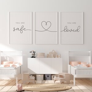 Impresión de arte de la pared de la guardería, citas imprimibles para la habitación del bebé, decoración de la pared de la guardería para el bebé, conjunto de la guardería de 3, decoración de la cita de la guardería, impresión de la habitación del bebé imagen 2