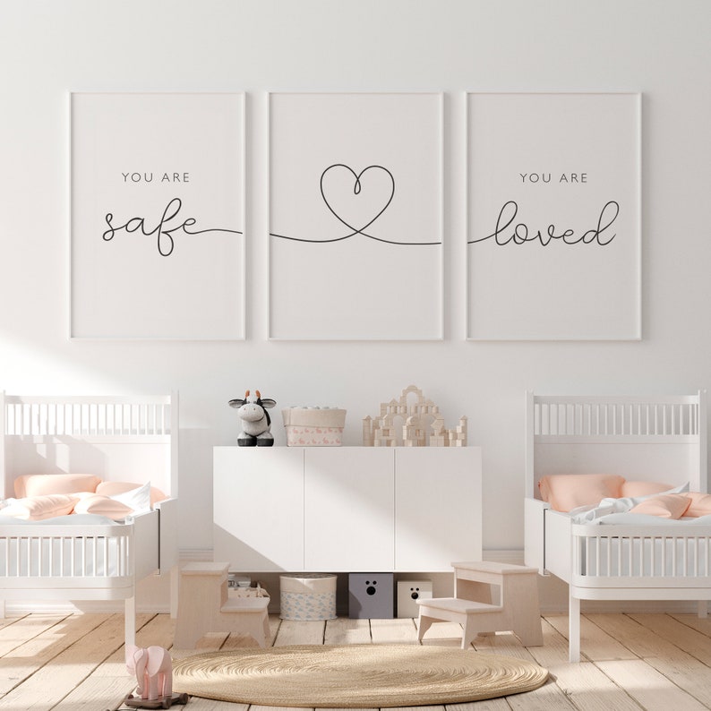 Impresión de arte de la pared de la guardería, citas imprimibles para la habitación del bebé, decoración de la pared de la guardería para el bebé, conjunto de la guardería de 3, decoración de la cita de la guardería, impresión de la habitación del bebé imagen 2