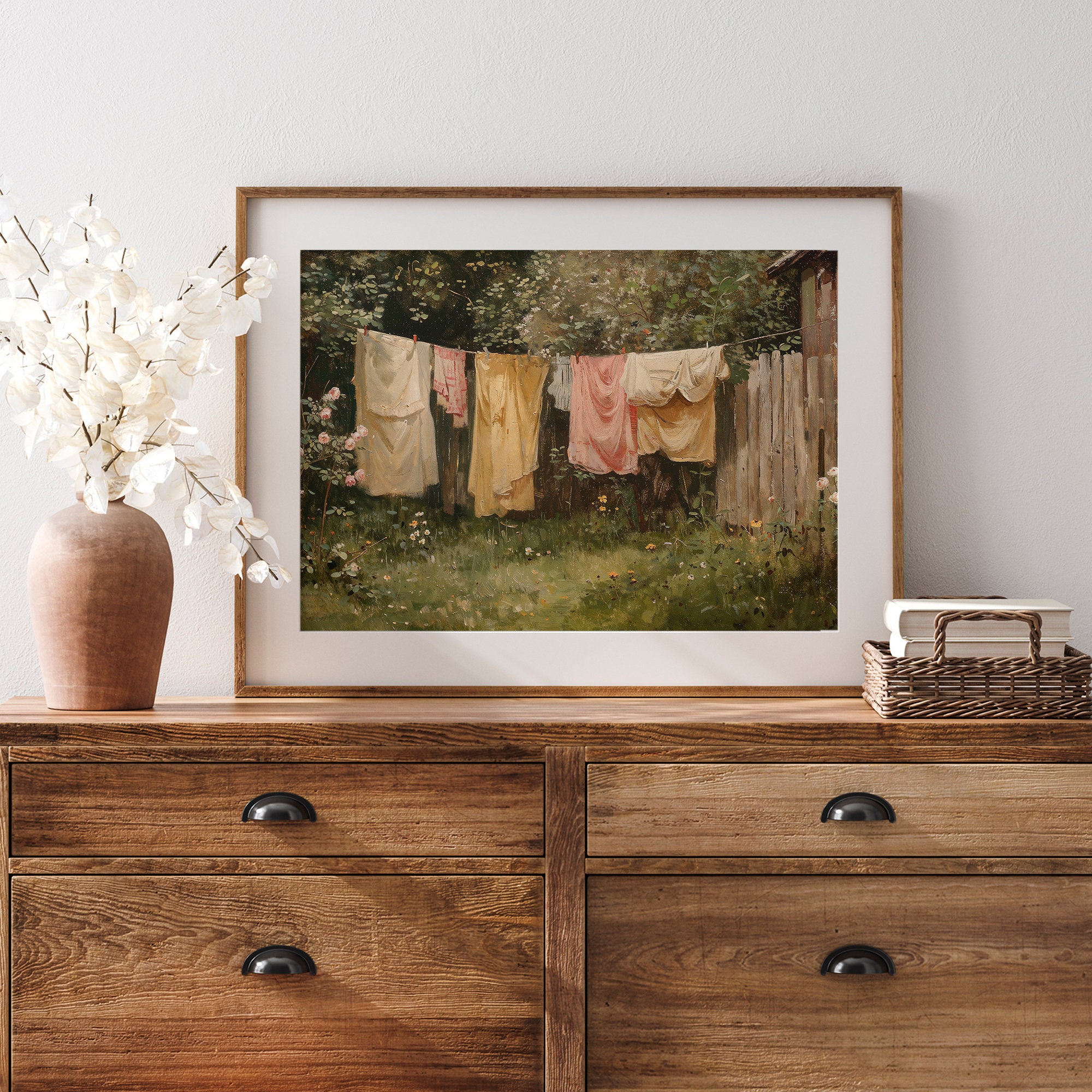 Laundry Room Art | Farmhouse Wall Decor | Clothesline Prints | Antique ...