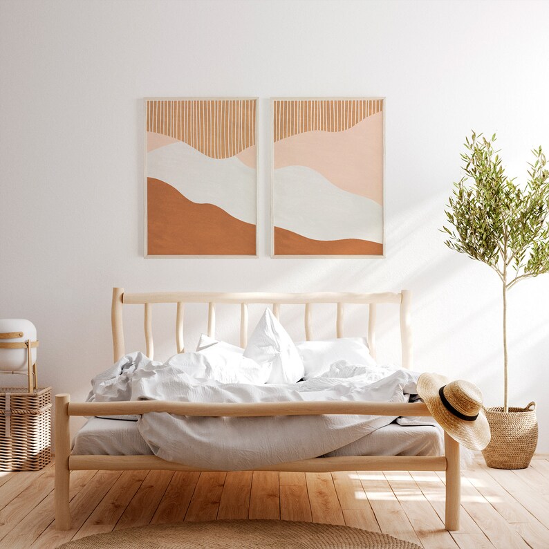 Abstract Bedroom Print, Printable Abstract Set, Boho Wall Decor, Boho Prints, Farmhouse Bedroom Decor, Modern Room Decor, Neutral Art Print image 4