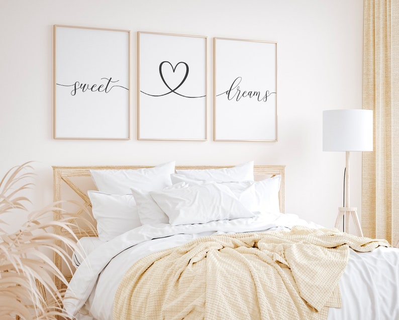 Sweet Dreams Wall Decor Bedroom Wall Art Sweet Dreams Heart Etsy