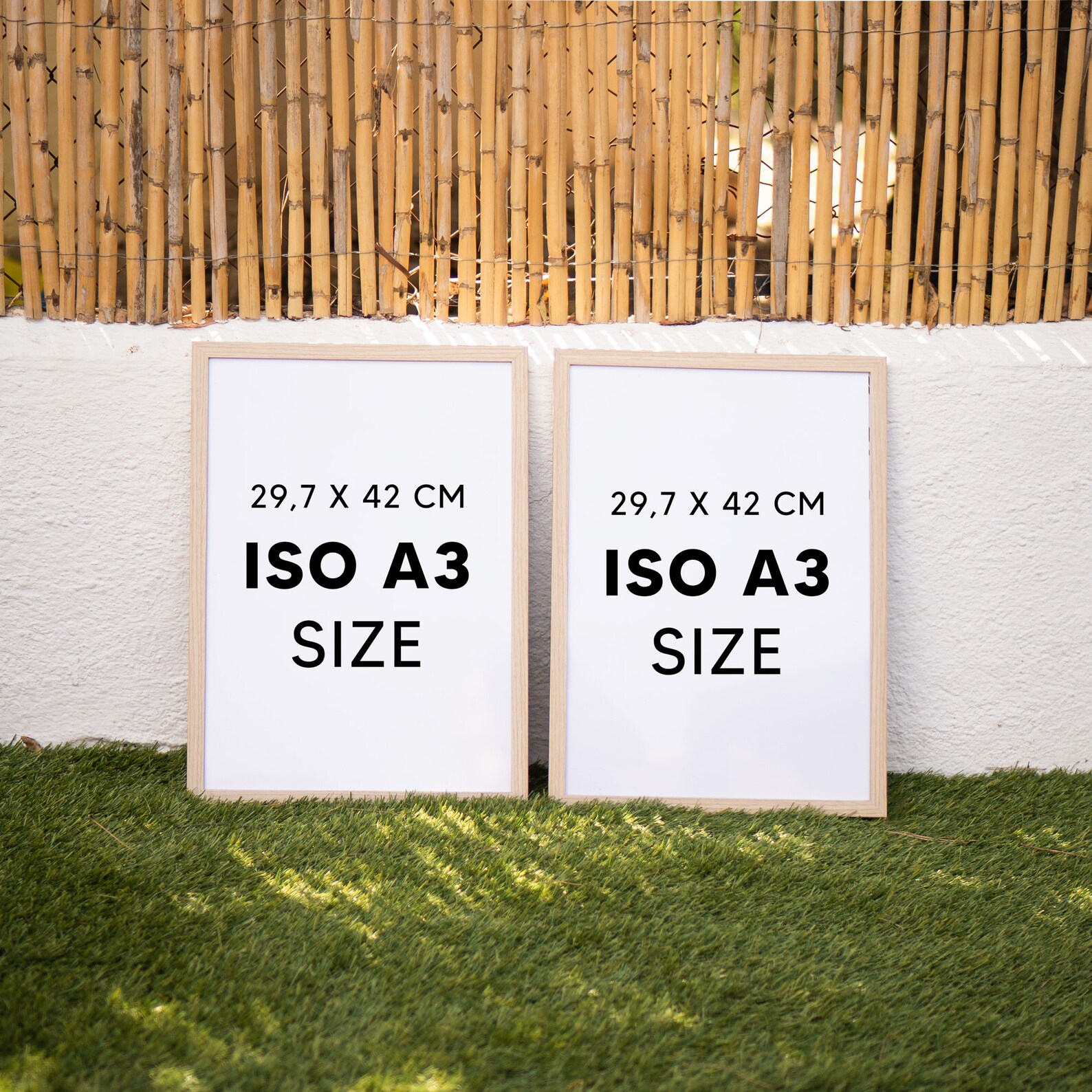 Frame Iso 1 Examples Two Frames Mockup, ISO A3 Frame Mockup, Set of Two Wooden Frames Mockup ...