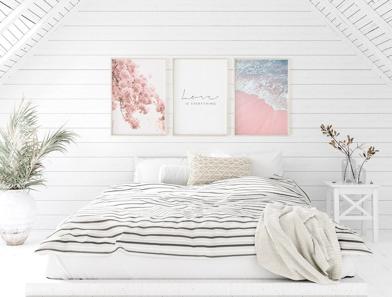 Bedroom Decor Women 3 Piece Wall Art Botanical Print Set | Etsy